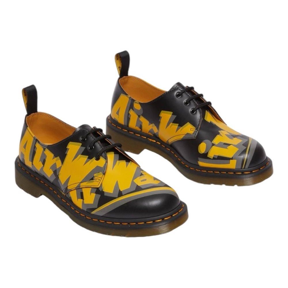 Dr. Martensblack & Yellow Derby Shoes Unisex Size 9 Men - 10 Women